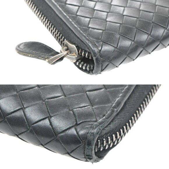 BOTTEGA VENETA Intrecciato Long Zipper Around Wallet Leather Black - Picture 10 of 16